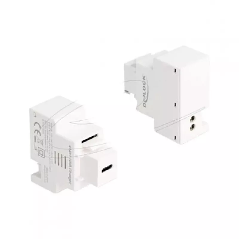 DELOCK Keystone modul s USB‑C PD 20W nabíjacou zásuvkou, biely