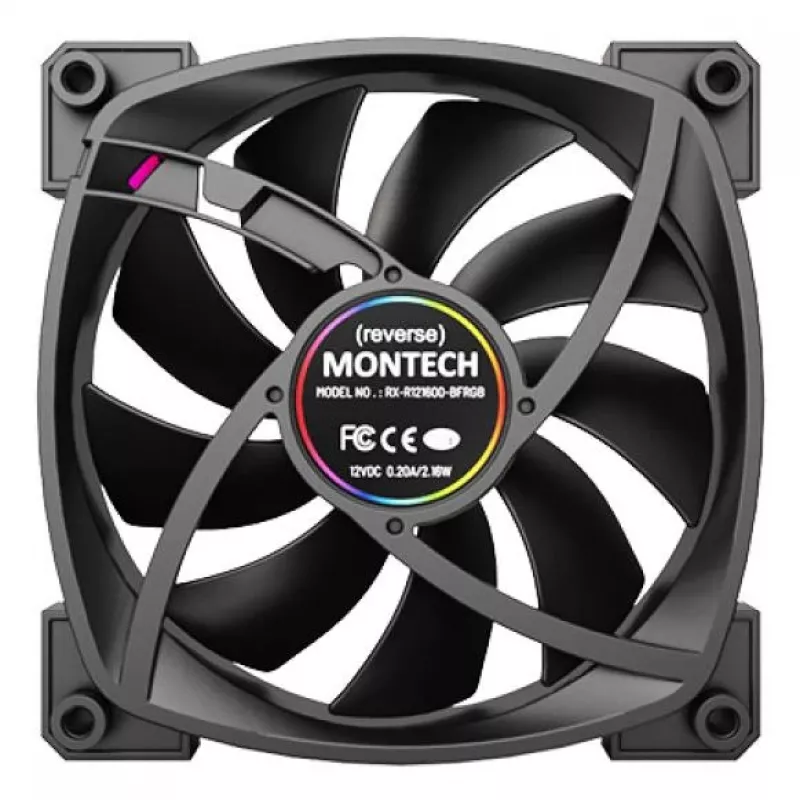 Montech RX120 PWM ventilátor počítačovej skrine 12 cm čierny 3 ks