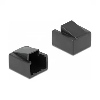 DeLOCK 86470 Protiprachová krytka konektora RJ45, čierna, 10 ks