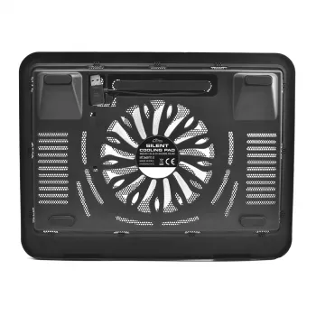 Chladiaci podložka MEDIA-TECH MT2660 – USB chladič notebooku, 1 ventilátor 13,5 cm, 20 CFM, 1000 ot/min, 330×250×40 mm, 327 g, podsvietenie