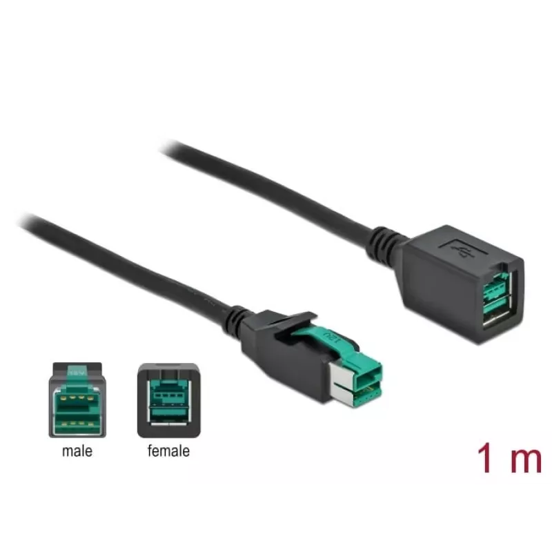 Napájaný USB predlžovací kábel DeLOCK 85980 12 V 1 m