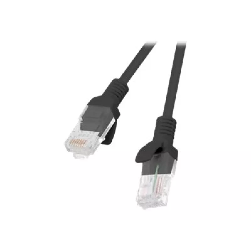 Sieťový kábel LANBERG PCU5-10CC-0500-BK Cat5e U/UTP RJ-45 — 5 m, čierny, CCA vodič