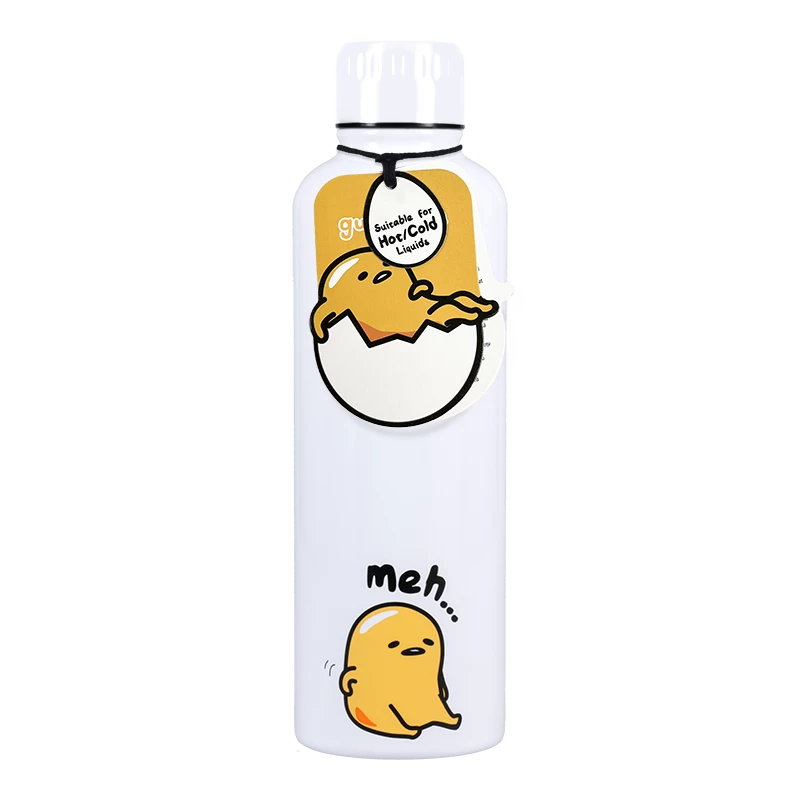 Kovová fľaša na pitie Paladone Gudetama — izolovaná nerezová fľaša s dizajnom postavičky