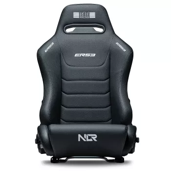 Pretekárske škrupinové sedadlo s nastaviteľným operadlom Next Level Racing ERS3 Elite Premium — čierna ekokoža, sklopné operadlo, kompatibilné s montážou na kokpit a podlahu