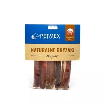 PETMEX hovädzí penis rez 12 cm, 5 ks — prírodný jednozložkový pamlok na žuvanie na starostlivosť o zuby, po 30 g
