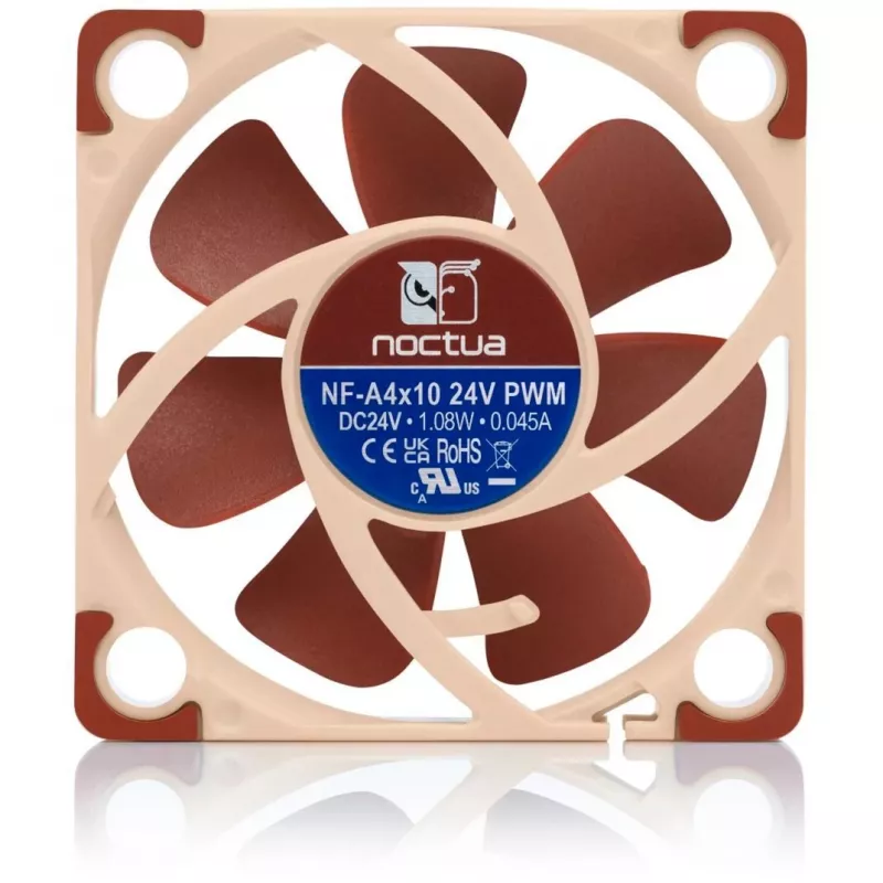 Noctua NF-A4x10 24V PWM ventilátor do skrinky, 40 mm, 5000 ot./min, 19,6 dB, béžová/hnedá