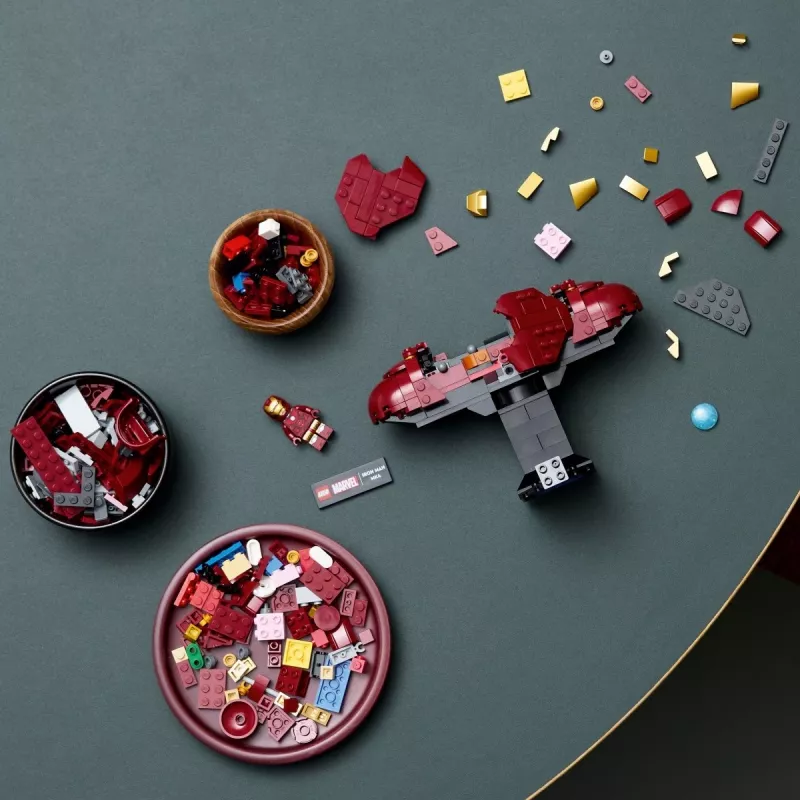 LEGO stavebnica Marvel Super Heroes Iron Man MK4 3D model, 436 dielov, obsahuje 1 minifigúrku, pre 18+