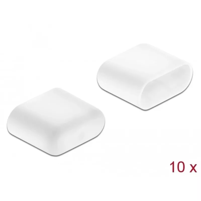 Krytky proti prachu DeLOCK USB Type-C konektor samec 10 kusov biele