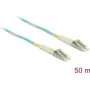 Optický patch kábel DELOCK 80151 MMF OM3 50 m 2x LC na 2x LC aqua farba plný duplex