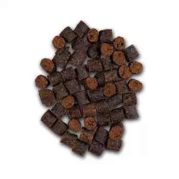 Psie maškrty UNISZKI Crunchy králičie s mätou a žihľavou 80 g — králičie mäso, mäta, žihľava, chrumkavé snacky