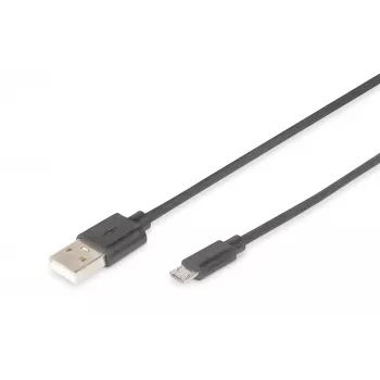 Digitus USB 2.0 prepojovací kábel [1x USB 2.0 samec A - 1x USB 2.0 samec Micro-B] 1,80 m čierny Digitus (AK-300127-018-S)
