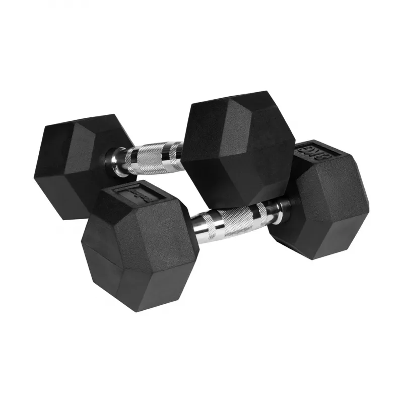 REBEL ACTIVE gumené liatinové jednoručky 2x8 kg