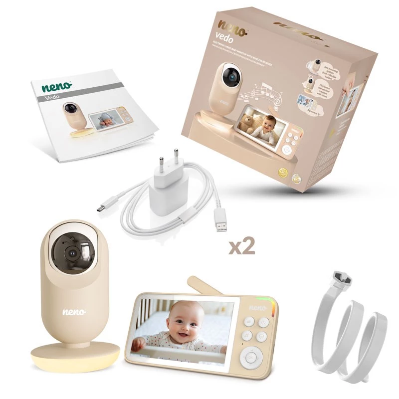 Vedo krémová elektronická baby-nanny s bezdrôtovým prijímačom