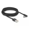 DeLOCK USB 2.0 kábel Type-A samec na USB Type-C samec zahnutý 3 m čierny