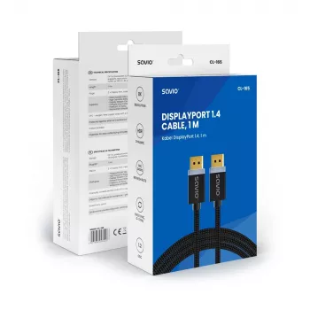 DisplayPort kábel Savio CL-165 1 m čierny