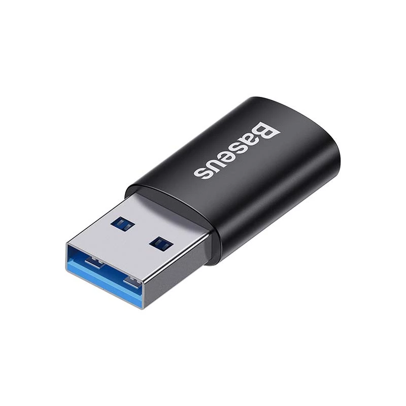 Adaptér Baseus Ingenuity USB Type-A (konektor samica) na USB Type-C (konektor samec) 10 Gbit/s, čierny, 14×22×8 mm