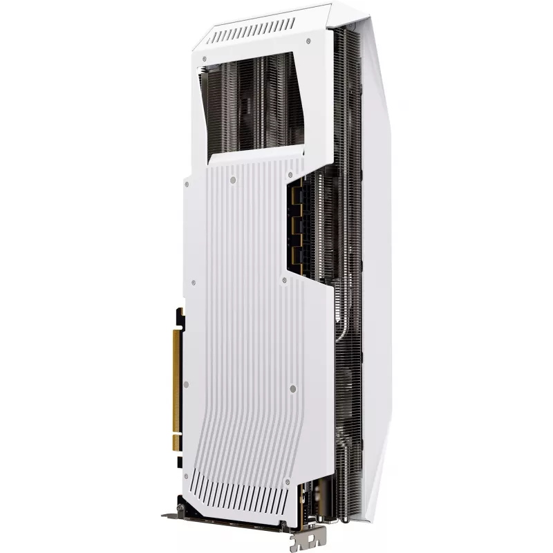 Grafická karta XFX Radeon RX 9070 XT — 16 GB GDDR6, 256-bit, PCIe x16, 3 ventilátory, biela, 360 mm