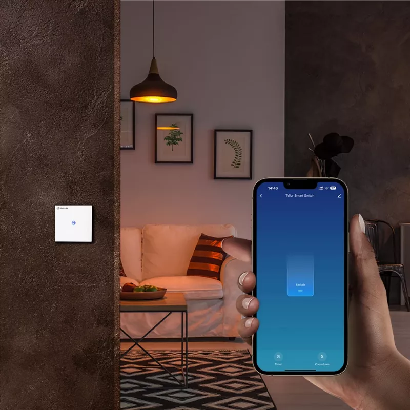 Smart WiFi vypínač Tellur SS1N — 1 port, 1800W, 10A