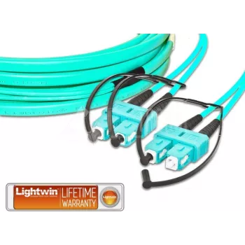 Lightwin LDP-50 SC-SC 10.0 OM3 FD optický kábel 10 m aqua farba (LDP-50 SC-SC 10.0 OM3 FD)