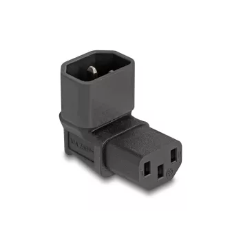 DeLOCK sieťový adaptér IEC 60320 C14 na C13 konektor samica 10 A 90° čierny 80472