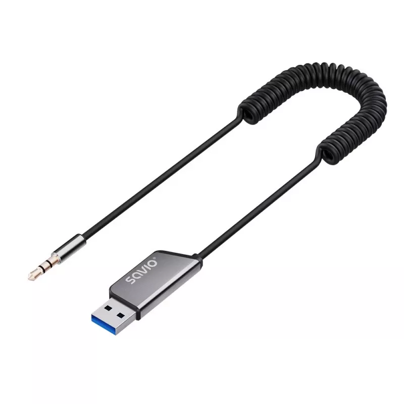 Savio TR-16 vysielač AUX adaptér s funkciou handsfree, Bluetooth 5.3, Google Assistant/Siri