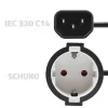 Napájací adaptér QOLTEC 53906 IEC 320 C14 na SCHUKO 16A 250V