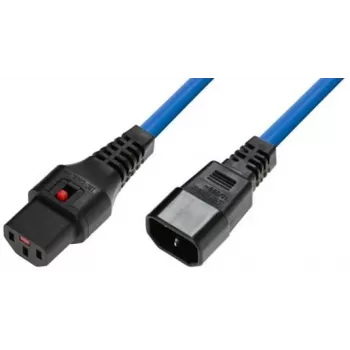 Microconnect MC-C13C14LOCK-1MB napájací kábel modrý 1 m C13 konektor samica C14 konektor samica