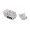 Keystone modul LANBERG KSU6-1090, Cat6 U/UTP plochý, RJ-45 konektor samec na LSA konektor samica, AWG 22/26, 14.5×16.1 mm, biela