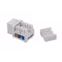 Keystone modul LANBERG KSU6-1090, Cat6 U/UTP plochý, RJ-45 konektor samec na LSA konektor samica, AWG 22/26, 14.5×16.1 mm, biela