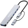 QOLTEC USB-C hub 4x USB + SD/TF čítačka kariet model 53794