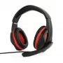 Káblový herný headset GEMBIRD GHS-03 — 20–20000 Hz, 2 m kábel, 250 g, čierna/červená
