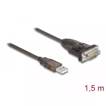 DeLOCK adaptér USB 2.0 Type-A na sériový RS-232 D-Sub 9-pinový konektor samec 1,5 m
