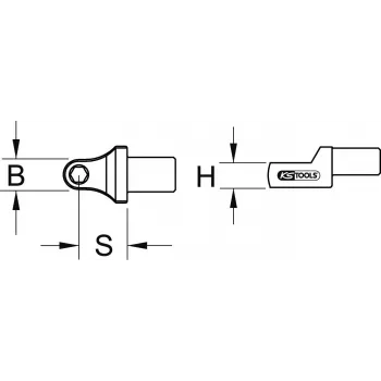 KS Tools 9x12 mm násadový držiak bitov pre 5/16 inch bity, pre momentový kľúč (516.2010)