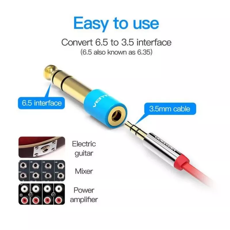 Audio adaptér 6.35MM na 3.5MM / VAB-S01-L Vention