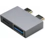 ROLINE USB 3.2 Gen 2 adaptér, 2x USB Type-C - 1x Type-A + 1x C, samec/samica, strieborný (12.03.2946)