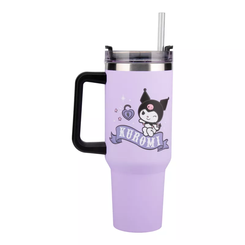 Paladone Hello Kitty Kuromi 900ml izolovaný pohár so slamkou