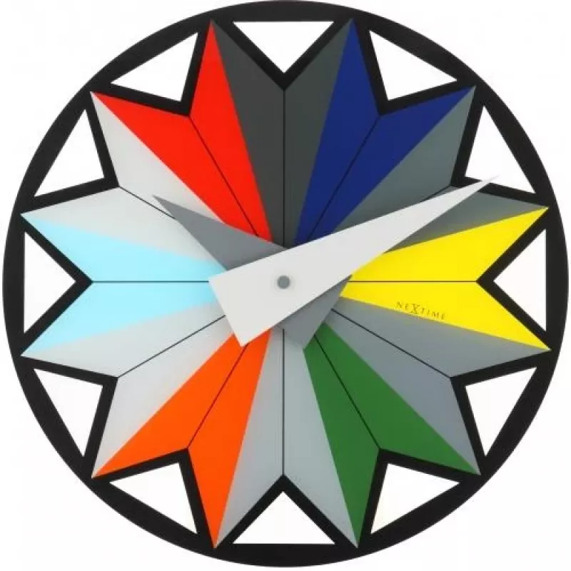 NeXtime hodiny 8163 Circus, Ø43 cm, nástenné, čierne/viacfarebné