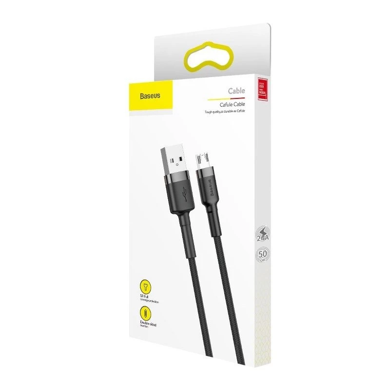 Baseus Cafule 2.4A 1 m Micro-USB kábel (sivá/čierna)