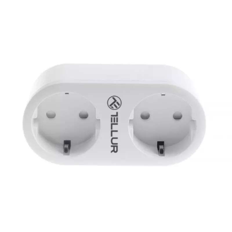Tellur WiFi AC dvojzásuvka, meranie spotreby energie, 16A, 2400W