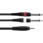 Adaptérový kábel Omnitronic 3,5 mm na 2×3,5 mm, 1,5 m, čierny