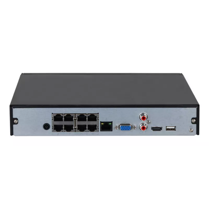 Sieťový videorekordér DAHUA Lite NVR2108HS-8P-4KS3 — 8-kanálový, 4K max, SATA HDD, 1U, PoE