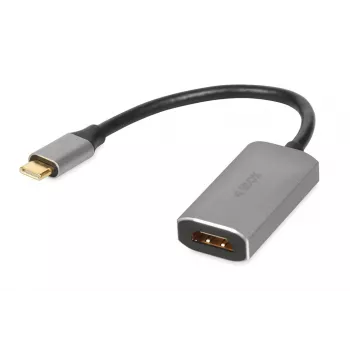 IBOX USB-C na HDMI adaptérový kábel, model IACFAK, USB-C (konektor samec) na HDMI (konektor samica), 4K 60 Hz, rovný konektor, strieborný