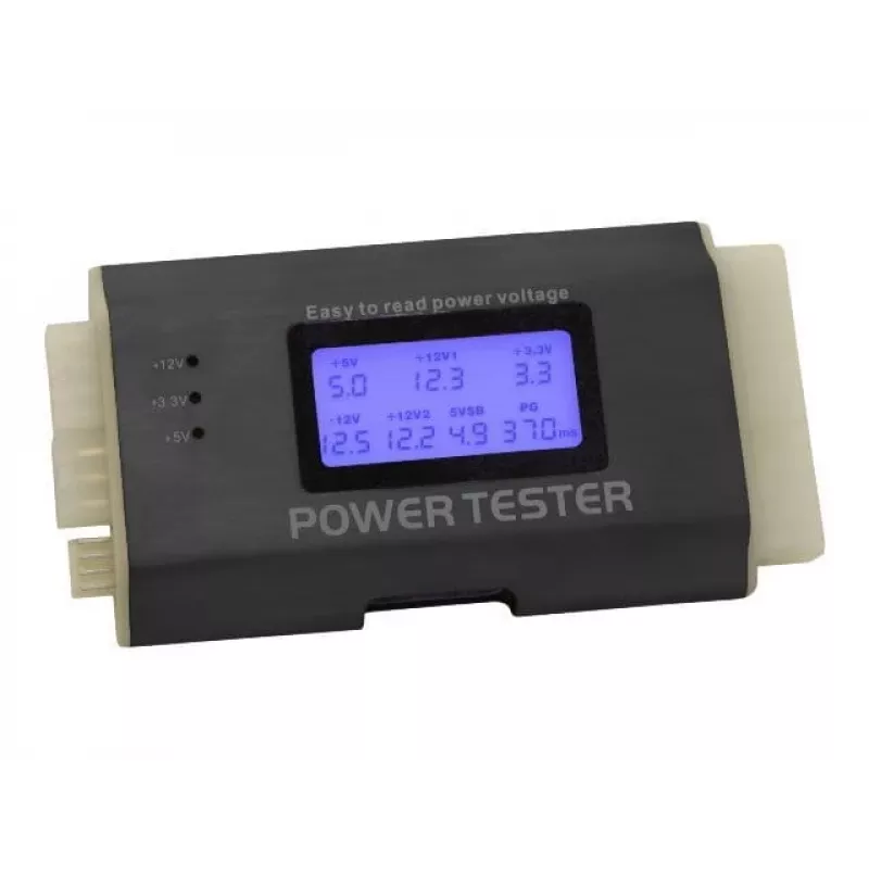 DeLOCK 18159 tester napájacích zdrojov III pre ATX/BTX/ITX, čierno-biely
