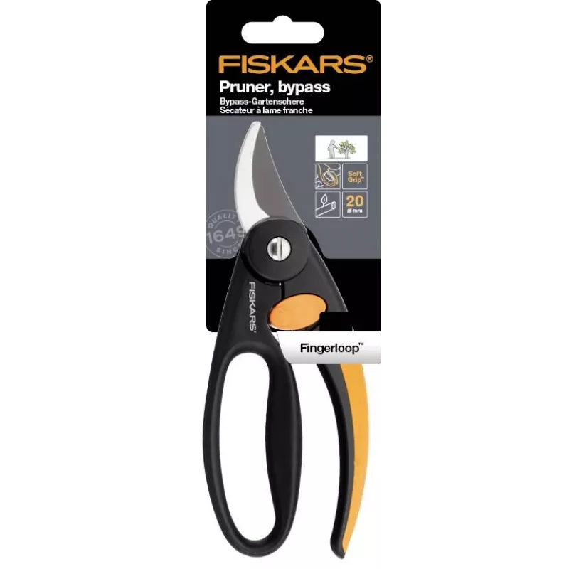 Nožnice na konáre Fiskars 111440 Bypass čierne — Fiskars 1001534 (ručné záhradné nožnice, Bypass, čierne)