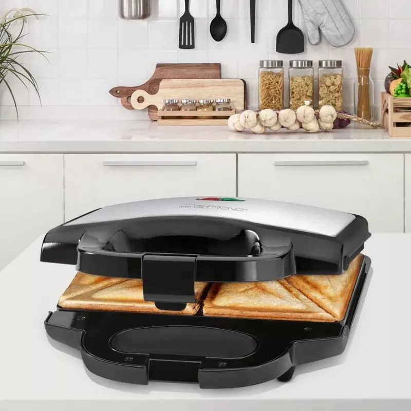 Clatronic ST 3778 sendvičovač 750 W čierna, ušľachtilá oceľ