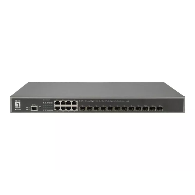 LevelOne GTL-2091 Managed L3 Gigabit Ethernet (10/100/1000) sivá