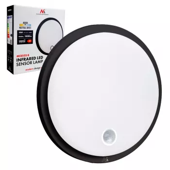 LED lampa s PIR senzorom MACLEAN MCE525 B – vonkajšie nástenné svietidlo, LED s pohybovým senzorom