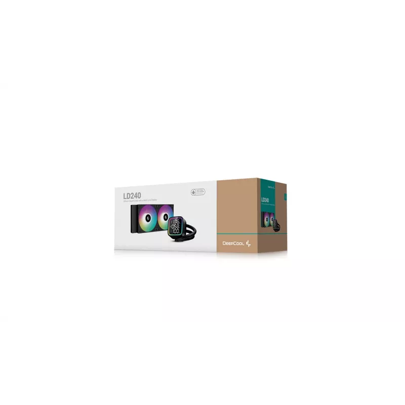 All-in-One kvapalinový chladič CPU DeepCool R-LD240-BKDMMN-G-1 240mm RGB, 2x120mm ventilátory, PWM, 41cm hadice, hliníkový radiátor