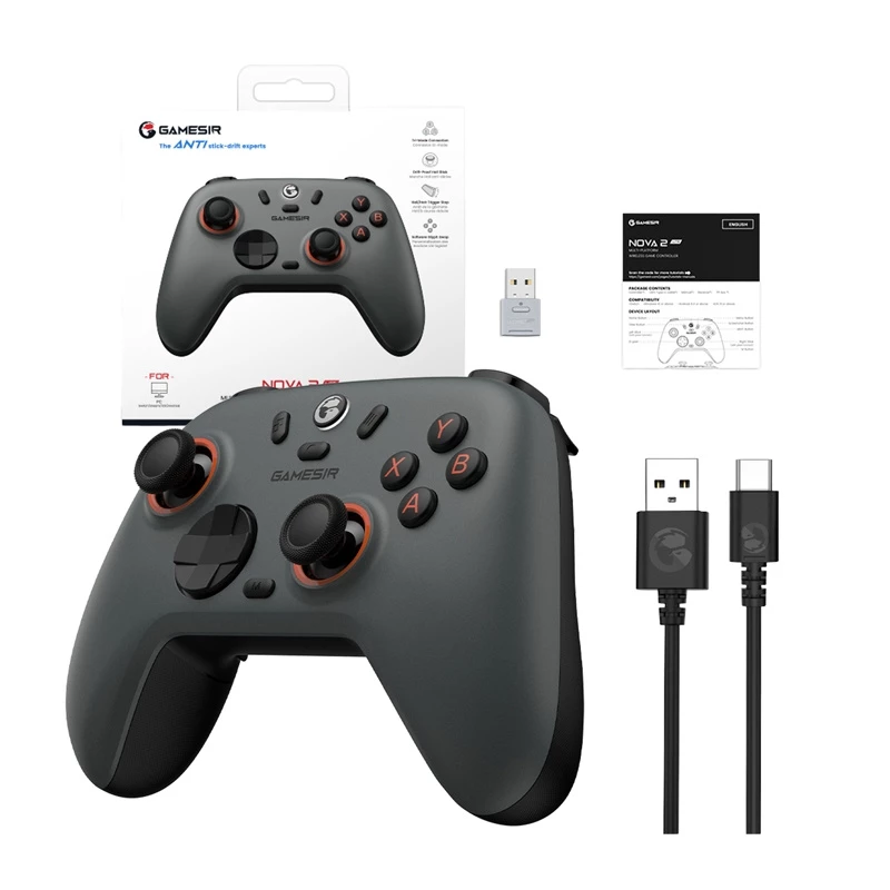 GameSir bezdrôtový ovládač Nova 2 Lite Gray — kompaktný herný ovládač kompatibilný s Bluetooth