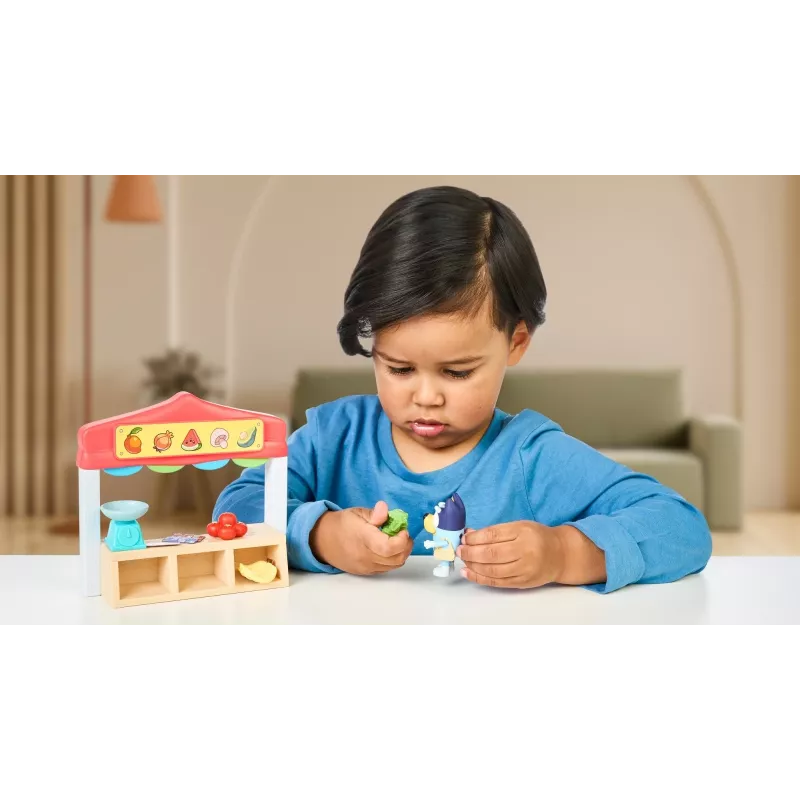Sada hračiek figúrok TMTOYS Mini Bluey potravinový obchod BLU17555 – sada mini figúrok pre zábavu